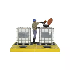 Ultratech Indoor 2-Tank Ultra-Modular IBC Spill Pallet, 186