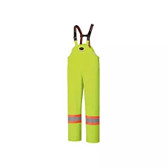 Pioneer Flame Resistant Waterproof Stretch Bib Pants, X-Small, High Visibility Lime-Yellow (V3520260-XS)