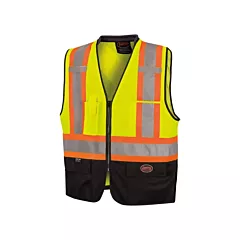 Pioneer Veste de sécurité haute visibilité bicolore avec fermeture à glissière sur tout le devant