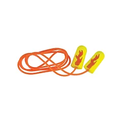 3M E-A-Rsoft Yellow Neon Blasts Earplugs, Corded, 33 NRR dB, Regular, CSA Class AL, Bulk - Polybag (311-1252)
