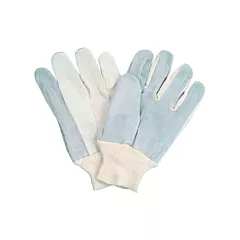 Zenith Safety Products Gants de travail à index complet d'usage standard, Grand, Non doublé, Cuir de vache refendu, Poignet en tricot, Coton