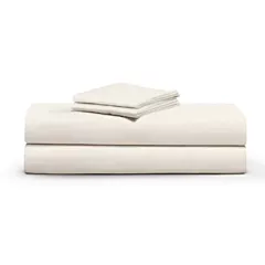 Snuggles T250 Luxury Percale Double Flat Sheets - 55/45 Cotton/Polyester Blend | Beige Color | Size 81x110 | 12-Pack