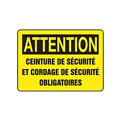 Accuform Signs Enseigne « Ceintures de sécurité et cordage de sécurité »