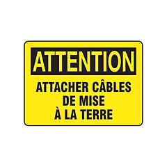 Accuform Signs Enseigne « Attacher câbles de mise à la terre »
