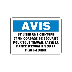 Accuform Signs Enseigne « Utiliser une ceinture et un cordage de sécurité »