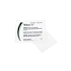 Solu-I.V. Antiseptic Prep Swab Swab Large 2% CHG, Alcohol Free 100/box (VMSOL101.08)