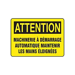 Accuform Signs Enseigne « Machinerie à démarrage automatique »