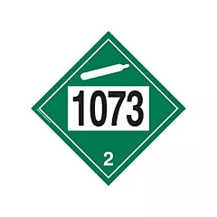 Brady 1073 Liquefied Oxygen Non-Flammable Gas TDG Placard, Plastic, 2.2 Class (09093R1073)