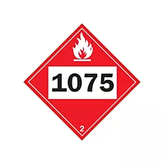 Brady 1075 Liquefied Petroleum Flammable Gas TDG Placard, Plastic, 2.1 Class (09092R1075)
