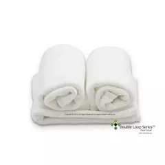 Merit Collection Double Loop Series 100% Combed Cotton Face Towel 12/Pack| Size 12x12 | White