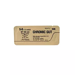 Suture Chromic Gut 5-0 PS-3, 16mm, 18