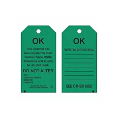 Brady Scaffold Safety Tags