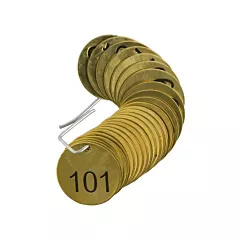 Brady Brass Numbered Valve Tags