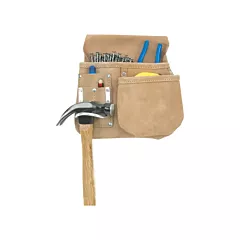 Kuny's Journeyman's Carpenter Pouch, Leather, Beige, 5 No. of Pockets, Multiple Tool Holder (AP-719)