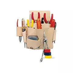 Kuny's 8-Pocket Electrician's Tool Pouches, Leather, Beige, 8 No. of Pockets, Multiple Tool Holder (EL-809)