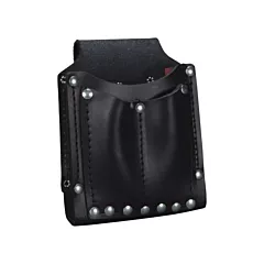 Klein Tools 3-Pocket Utility Pouches, Leather, Black, 3 No. of Pockets, Multiple Tool Holder (5145)