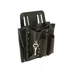 Klein Tools Porte-outils à 10 pochettes, Cuir, Noir, 10 Nbre de pochettes, Porte-outil multiple (5165)