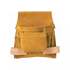 Klein Tools 6-Pocket Nail/Screw & Tool Pouches, Leather, Tan, 6 No. of Pockets, Nail & Screw Holder (42241)