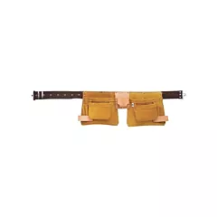Klein Tools One Piece Nail/Screw & Tool-Pouch Apron, Tan, Leather (42242)