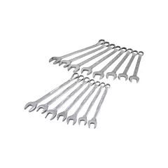 Gray Tools Jeu de clés chromées fini miroir, 15 Nbre de morceaux, Métrique, Combinaison (MC215)