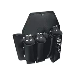 Klein Tools 5-Pocket Tool Pouch, Leather, Black, 5 No. of Pockets, Multiple Tool Holder (5118P5)