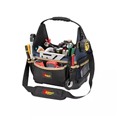 Kuny's Molded Base Electrical/HVAC Tool Carrier, Black/Blue, Ballistic Polyester, 20 No. of Pockets (PB1531)