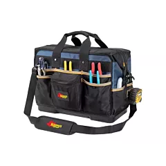 Kuny's Molded Base Contractor's Closed-Top Tool Bag, Black/Blue, Ballistic Polyester, 29 No. of Pockets (PB1553)