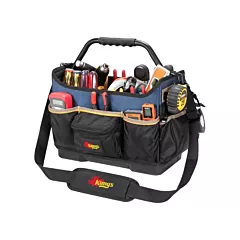 Kuny's Molded Base Open-Top Tool Box, Black/Blue, Ballistic Polyester, 17 No. of Pockets (PB1580)