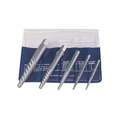 Cleveland Screw Extractors - Screw Extractor Set in Fold-Up Pouch, 5 No. of Pieces, High Carbon Steel (C21149)
