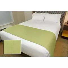Linen Plus Hospitality Milan Square Bed Runners Thyme-Queen 25