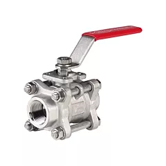 Dwyer Robinets à tournant sphérique en trois morceaux - série WE02, Acier inoxydable, Manuel, FNPT x FNPT (WE02-HHD00)