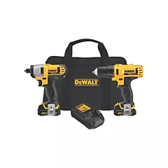 Dewalt Max* Drill/Driver & Impact Driver Kit, 12 V, Lithium-Ion (DCK211S2)