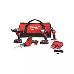 Milwaukee M18™ Cordless 4-Tool Combo Kit, 18 V, Lithium-Ion (2695-24)