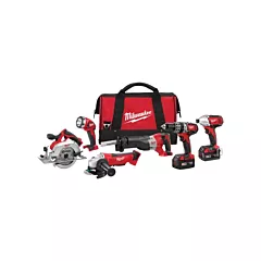 Milwaukee M18™ Cordless 6-Tool Combo Kit, 18 V, Lithium-Ion (2696-26)