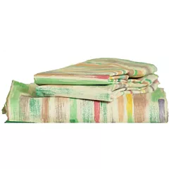 Thomaston Mills USA Twin Size  T-180 Health Care Impressions Stripe Patel Printed Flat Sheets - Pack of 12