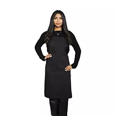 Gold + Crossâ„¢ Unisex Bib Apron No Pocket Black - Pack of 12