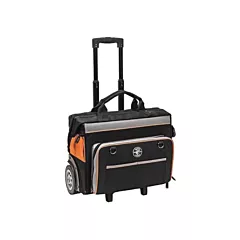 Klein Tools Tradesman Pro™ Rolling Tool Bag, Black/Orange, Ballistic Polyester, 24 No. of Pockets (55452RTB)