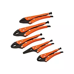 Grip-On Straight Curved & Long Nose Locking Pliers Set, 5 No. of Pieces (BK-SET5-89)