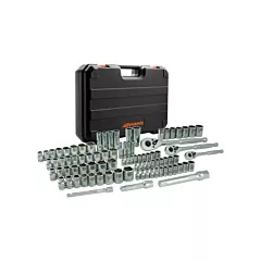 Dynamic Tools Socket Set with Accessories, Multiple, Hand/Standard, Deep, 89 No. of Pieces (D106001)