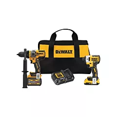 Dewalt Max* Brushless Cordless Hammer Drill/Driver with Flexvolt Advantage™ & XR® Impact Driver Kit, 20 V, Lithium-Ion (DCK2100D1T1)