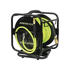 King Canada Manual Hose Reel with Hybrid Polymer Air Hose, 1/4