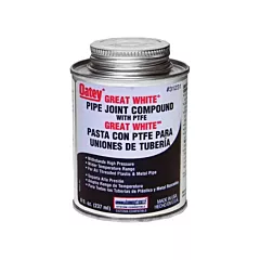 Oatey Great White® Pipe Joint Compound with PTFE, 237 ml, Brush-Top Can, White (48009)