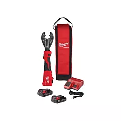 Milwaukee M18™ Force Logic™ 6T D3 Linear Utility Crimper Kit with Snub Nose Jaw, 18 V, Lithium-Ion, Inline, 340° (2978-22)