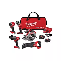 Milwaukee M18 Fuel™ 5-Tool Combo Kit, 18 V, Lithium-Ion (3697-25)