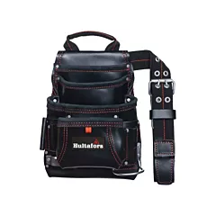 Kuny's Carpenter's Nail & Tool Bag, Black, Leather, 11 No. of Pockets (HT5433)