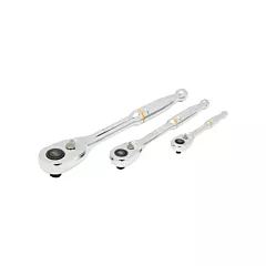 Gearwrench 90-Tooth Quick Release Teardrop Ratchet Set, 3 No. of Pieces, Imperial, Ratchet (81310T)