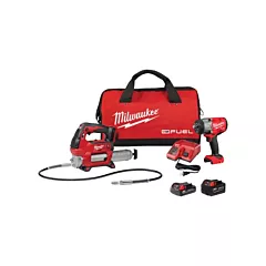 Milwaukee M18 Fuel™ HTIW with Friction Ring & Grease Gun Combo Kit, 18 V, Lithium-Ion (2967-22GG)