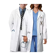 Manteau de Laboratoire Unisexe Gold + Cross™ | Blanc, 3 Poches, Taille Grande