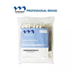 Valuemed Professional Saliva Ejectors Clear with White Tip 100/bag 