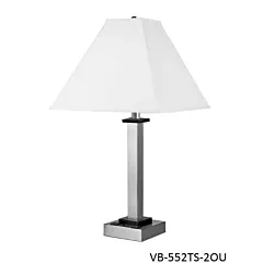 Hotel Collection Single Table Lamp Brushed Nickel, 2 Outlet 